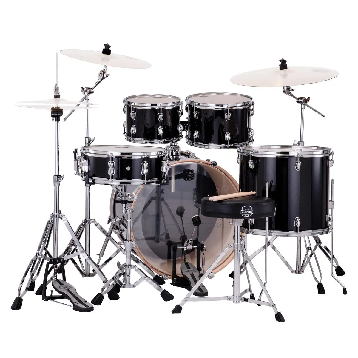 Batería acústica Mapex Serie Venus VE5295FTVH - Black Galaxy Sparkle - Imagen 2